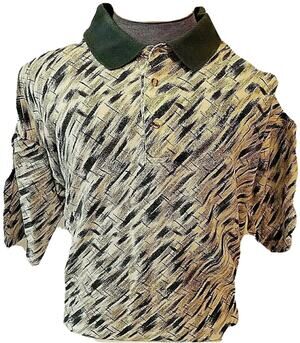 AM Player Mens Green White Short Sleeve Cotton Polo Golf Shirt Extra Large XL
